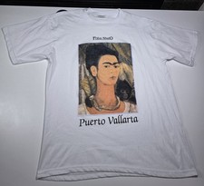 Camiseta blanca vintage años 90 Frida Khalo Puerto Vallarta