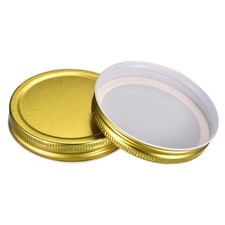 12Pcs Mason Jar Lids Tinplate Canning Lids Wide Mouth Leak Proof Gold