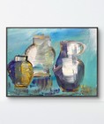 Original Abstract Expressionism 11x14 3 Pots Handmade Signed Unique Fine Art 99 — photo 1