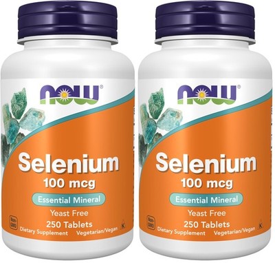 NOW Supplements, Selenium (L-Selenomethionine) 250 Count (Pack of 2), White 