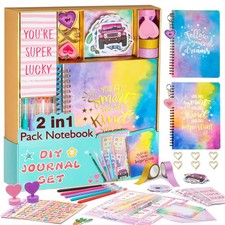 DIY Journal Kit for Girls - 2PC Stocking Stuffers for Teen Girls, Stationary D