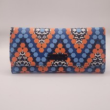 Vera Bradley Marrakesh Faux Leather Envelope Clutch Orange Blue Perfect Cond