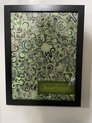 Bulleit 95 Rye Frontier Whiskey Framed Hand Drawn Abstract 