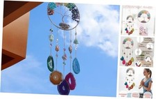 Large Agate Dream Catcher - 7 Chakra Tree of Life Dream Catcher with Rainbow