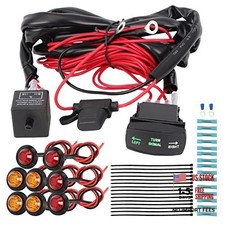 UTV Turn Signal Kit Universal ATV Street Legal Kit with Rocker Switch Black