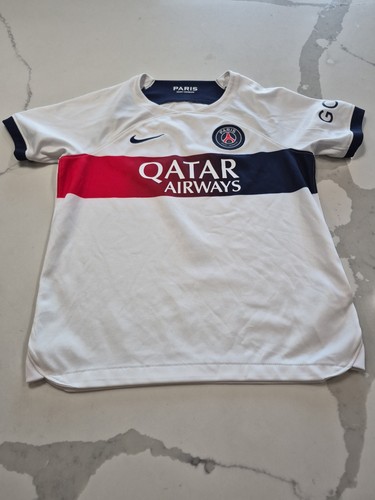Nike Paris Saint Germain Mbappe White Unisex Futbol Soccer Jersey Size Youth L