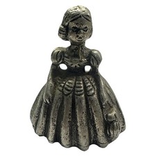 Vintage 3.5" Silver Tone Bell Hoop Skirt Victorian Girl Southern Belle In Dress