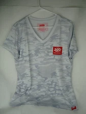 Selkirk Womens Camo Shirt  V Neck Gray Large L