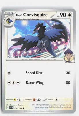 Hop's Corvisquire 134/159 Journey Together Common Pokemon NM