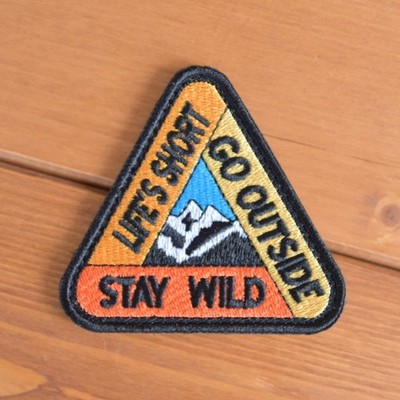 Life's Short Go Outside Embroidered Patch, Car Camper, Camping Gear