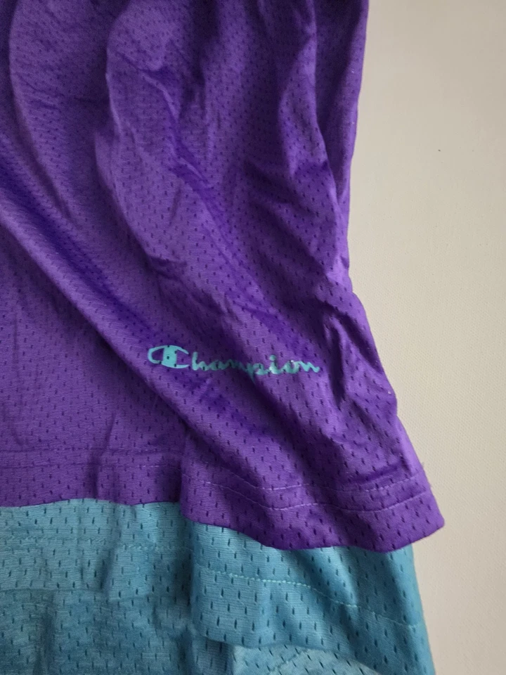 Pantalones Cortos Atléticos De Colección ChampionMesh Reversibles Años 90 Púrpura Azul Teal Foto 2 de 4