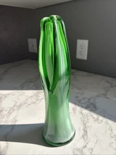 Hand Blown Art Glass Sculpture Stretch Vase  Art Deco MCM Vintage 16 Inches