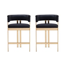 INFINITY BSCL2BK SET OF 2 LUXURIOUS FAUX BAR STOOLS