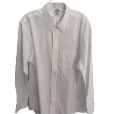 Brooks Brothers 346 Slim Fit Non-Iron White Dress Shirt Size 17-4/5