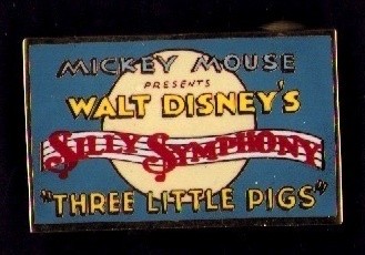 Disney Catalog Animated Short Boxed 3 Three Little Pigs Title pin