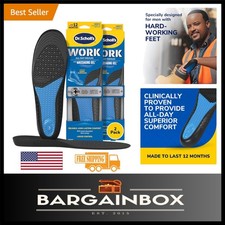 Gel Cushioned Insoles for Tired Feet - Arch Support  Odor Control Pack of 2 
