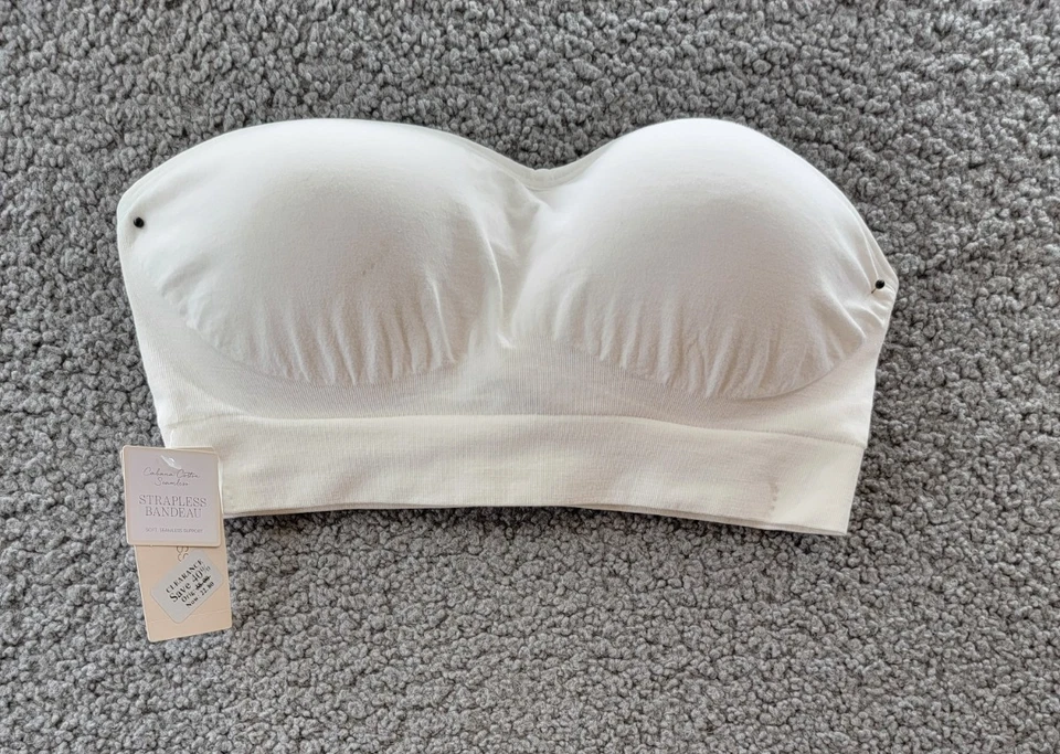 Pullover On Gossamer Cabana algodón sin costuras sin tirantes bandeau para mujer M blanco Foto 2 de 4