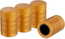 CKAuto Tire Valve Stem Caps, Golden Yellow, 4 pcs/Pack, Anodized Aluminum Tire V
