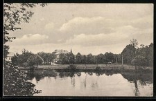 Plohn, Rittergut Plohn, Wasserpartie im Ort, Ansichtskarte 