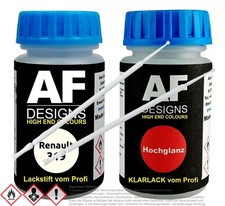 Für Renault 319 Blanc Lackstift Klarlack Lacktupfer Autolack Set