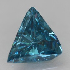 0.26 Carat Vivid Blue VVS2 Triangle Natural Enhanced Diamond 4.81X4.73mm W VIDEO