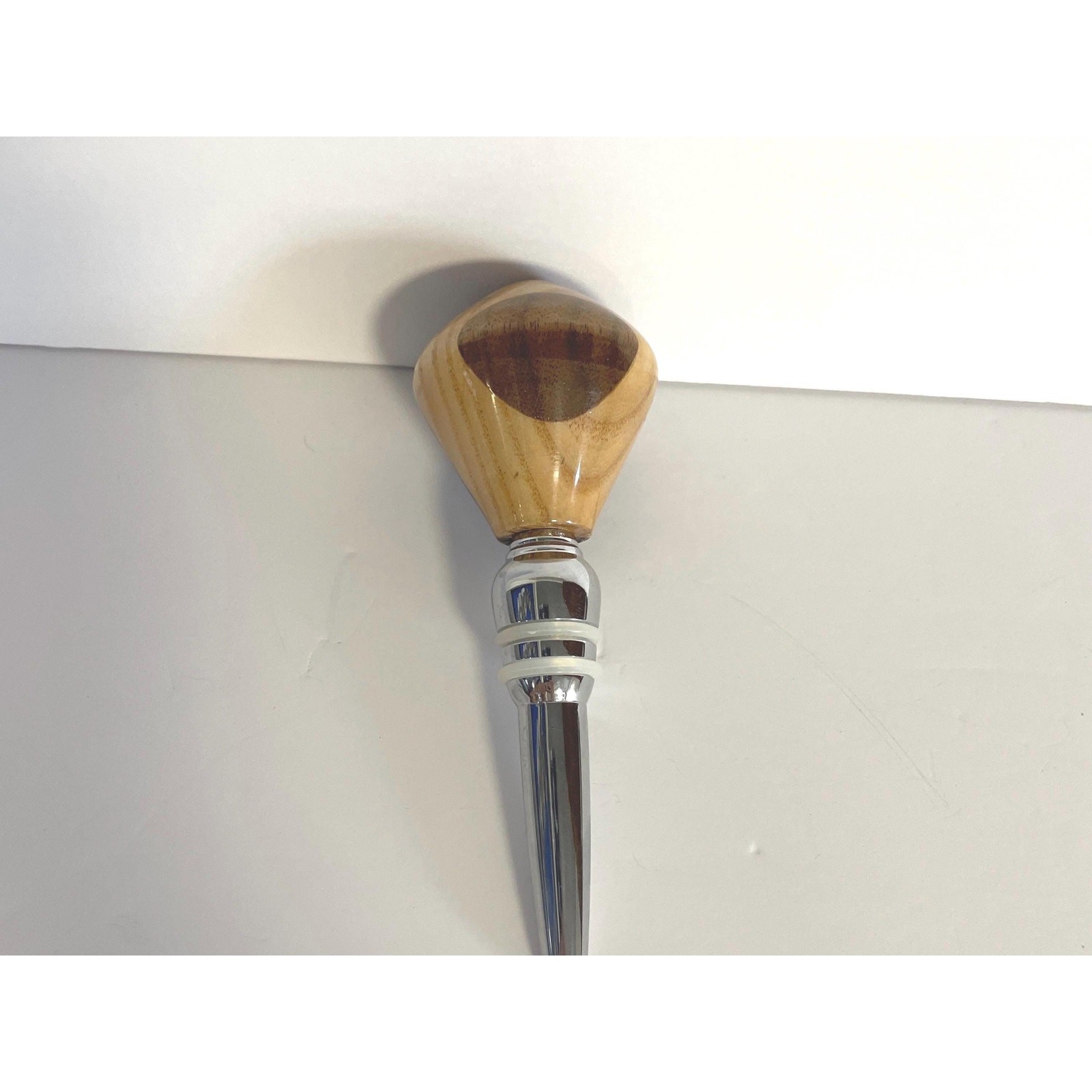 Handcrafted Walnut & Ash Wood Bottle Stopper with Corkscrew