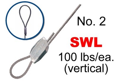 Gripple UL Approved No. 2 x 15' S.S Loop Hanger (Pack of 10), U.S.A Made