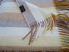 Wolldecke Plaid 140x200cm Wohndecke   100%Wolle  Schurwolle Beige