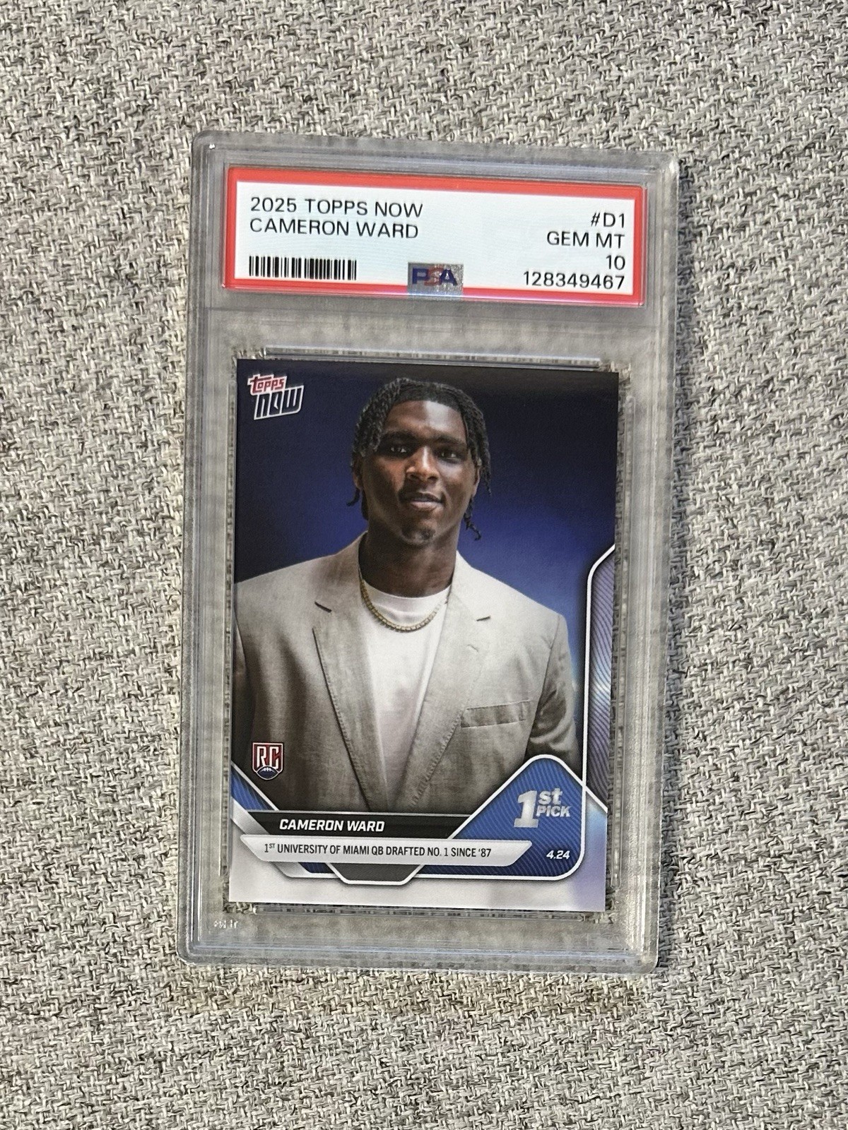 2025 Topps Now Cameron Ward RC Rookie #D-1 Titans RC PSA 10