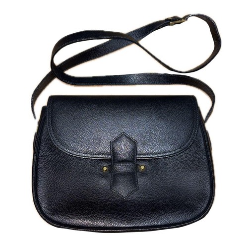 YVES SAINT LAURENT Shoulder Bag Leather Black Authentic From Japan