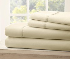 Full Sheet Set 4-Pc. Sheet Set Tan Oatmeal Cotton Bamboo 300 Thread Count 160