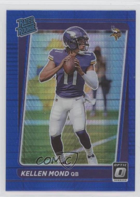 2021 Panini Donruss Optic Rated Rookie Blue Hyper Prizm Kellen Mond #221 1p5