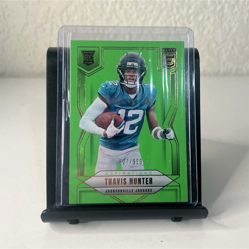 Panini 2025 Donruss Elite Aspirations Lime Green Rookie Travis Hunter /999 #114