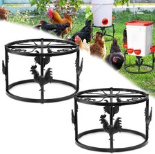 2Pc Metal Stand for Chicken Feeder Waterer, Heavy Duty Chicken Water Feeder Stan