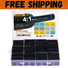 446 Pcs Heat Shrink Tubing Kit-4:1 Ratio Adhesive Lined Marine Grade Shrink
