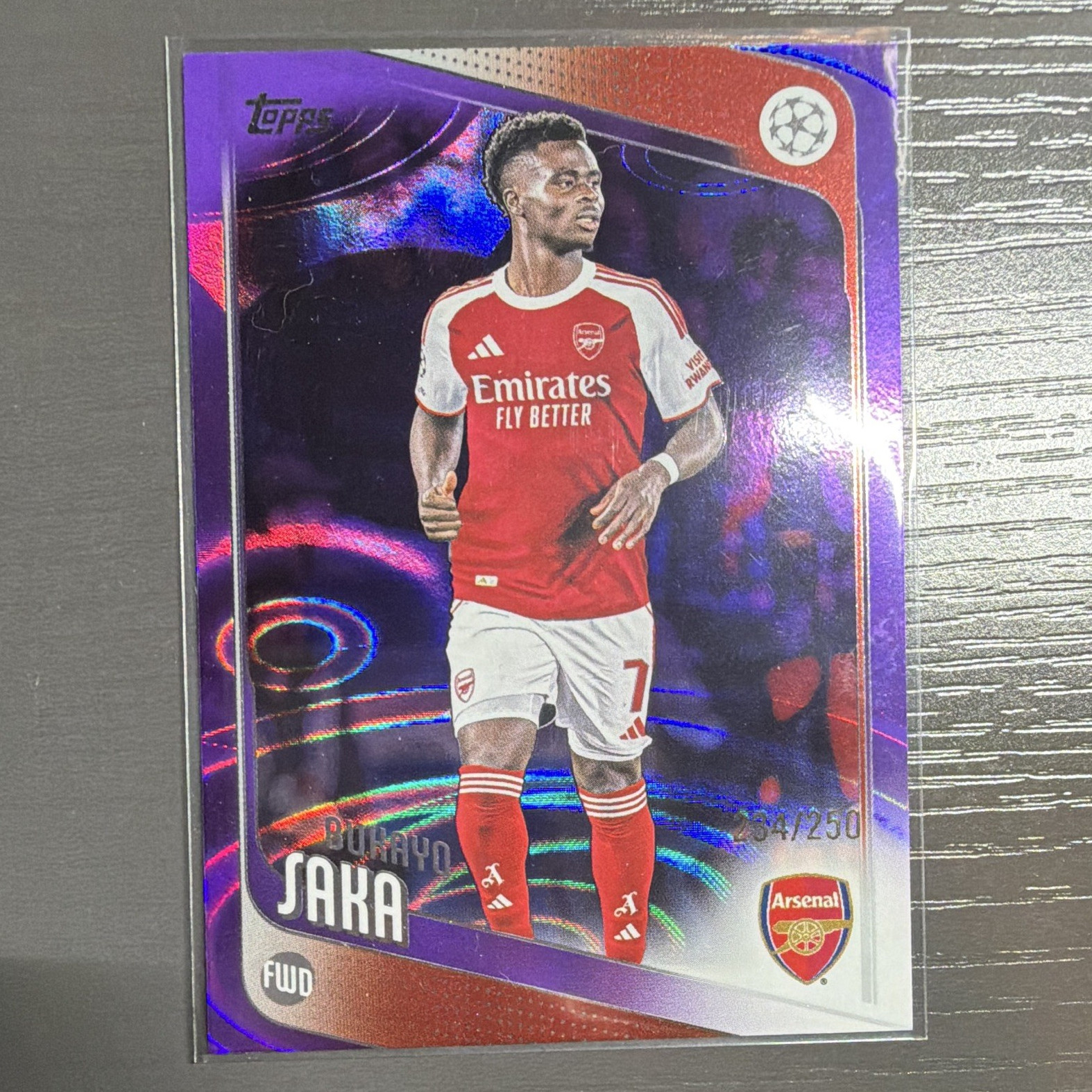 Topps UEFA Club Competitions Bukayo Saka Arsenal #12 UCL Serial /250