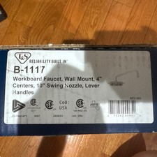 B-1117 Workboard Faucet, Wall Mount 4” Centers, 10” Swing Nozzle