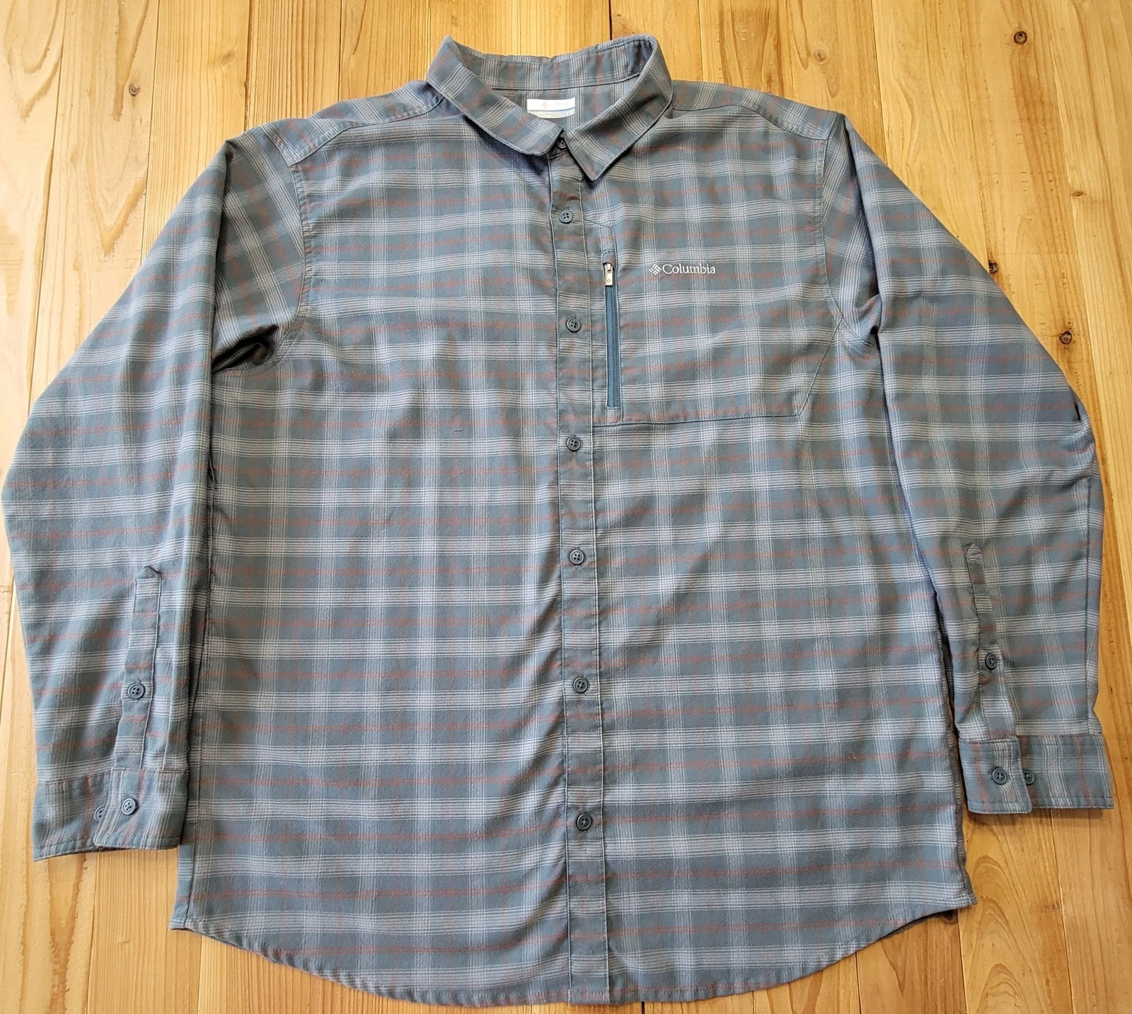 Columbia Men's 2XL Blue Long Sleeve Button-Up Flannel