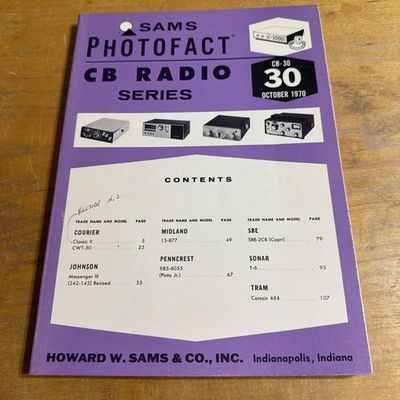 #ad #ad SAMS Photofact CB Radio Series Manual CB 30 October 1970 $7.99