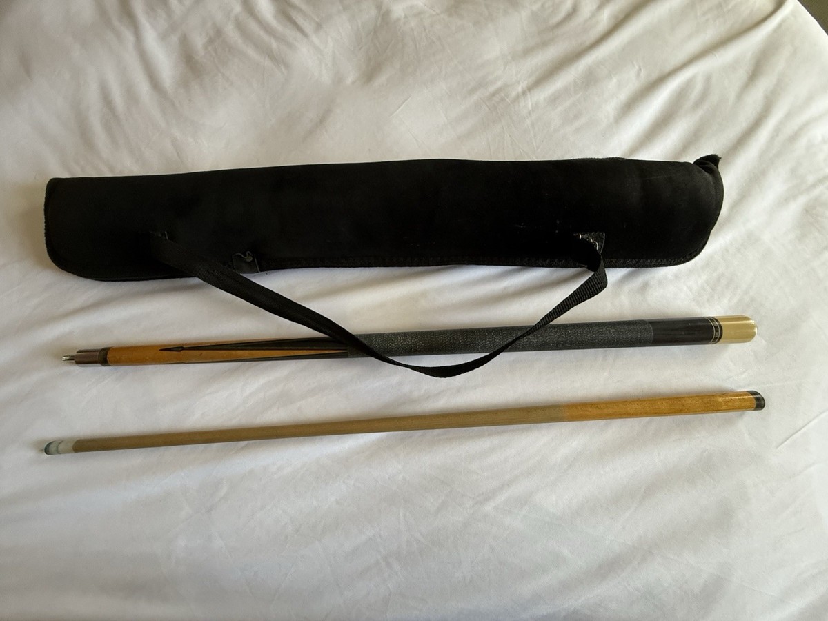 Vintage Huebler Pool Cue With leather Storage Bag | eBay
