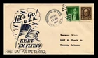 US COVER WWII ARMY STA BOSTON FIRST DAY POSTAL SERVICE PATRIOTIC CACHET