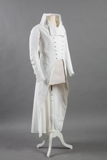 White Regency Tailcoat, Wool 18th Century Frock Coat, Napoleonic Officer Jacket