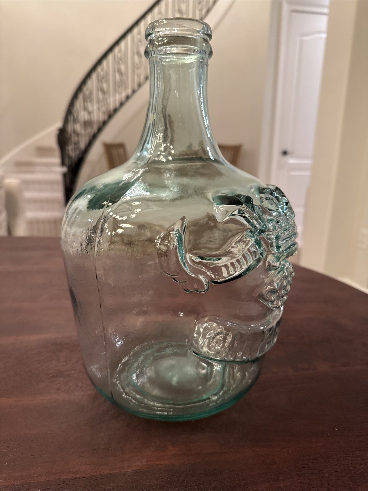 HUGE Vidrios San Miguel 12” Clear Green 100% Recycled Glass Chardonnay Wine Jug