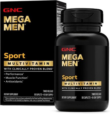 Mega Men Sport Multivitamin Caplets, Athletic Performance Nutrition, Muscle