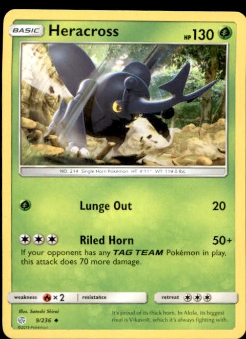 Heracross 9/236 Uncommon Cosmic Eclipse NM