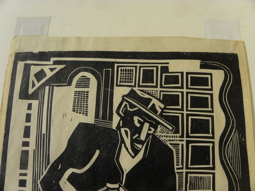 Irving Lehman WPA 1930's modernist woodcut print possibly African-American man - Picture 8 of 11