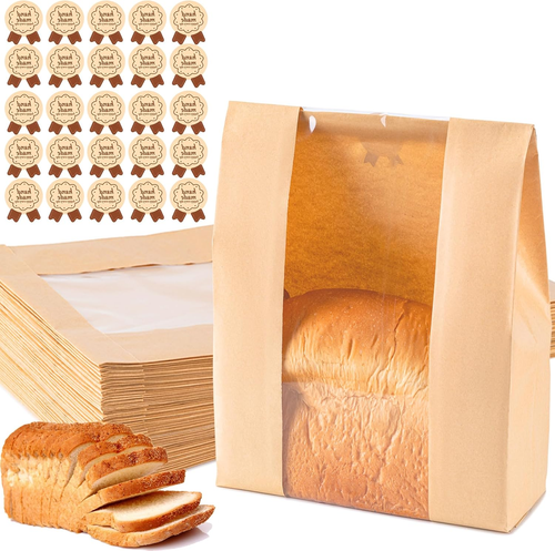 Paper Bread Bags 25PCS, Sourdough Bread Bags for Homemade Bread, Large Bakery