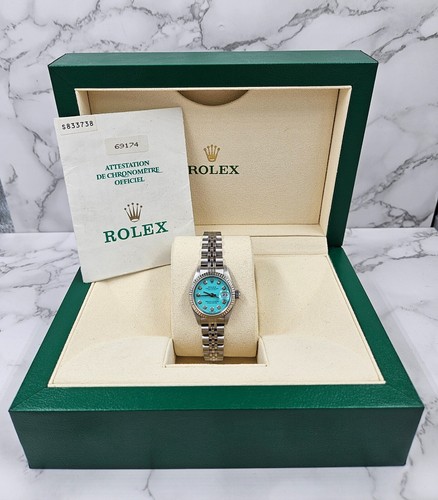 Ladies Rolex Datejust 26mm in Steel and Gold - Tiffany Blue Diamond Dial – B+P - Picture 9 of 14