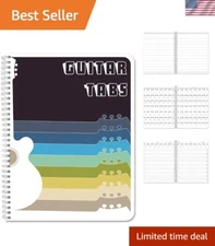 Durable Guitar Tablature Notebook - 120 Pages, Ideal for Practice & Performance