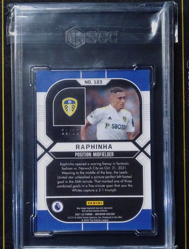 2021-22 OBSIDIAN#123 RAPHINHA ELECTRIC ETCH YELLOW 10/10 SGC 9.5 - Picture 2 of 2
